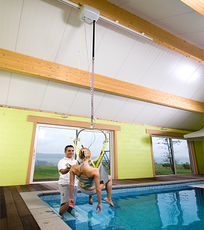 Ceiling motor as pool lift