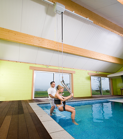 Ceiling motor as pool lift