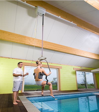 Ceiling motor as pool lift